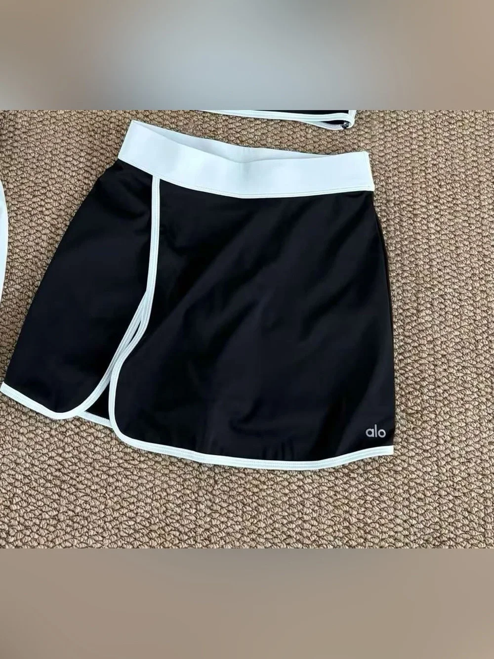 Alo Black Tennis Skirt with White Trim